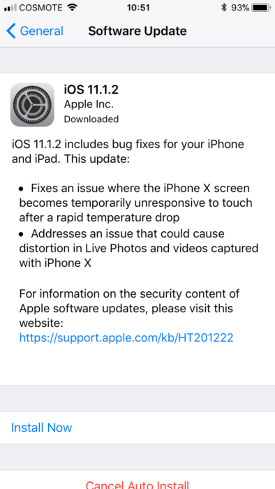 Apple iOS 11.1.2