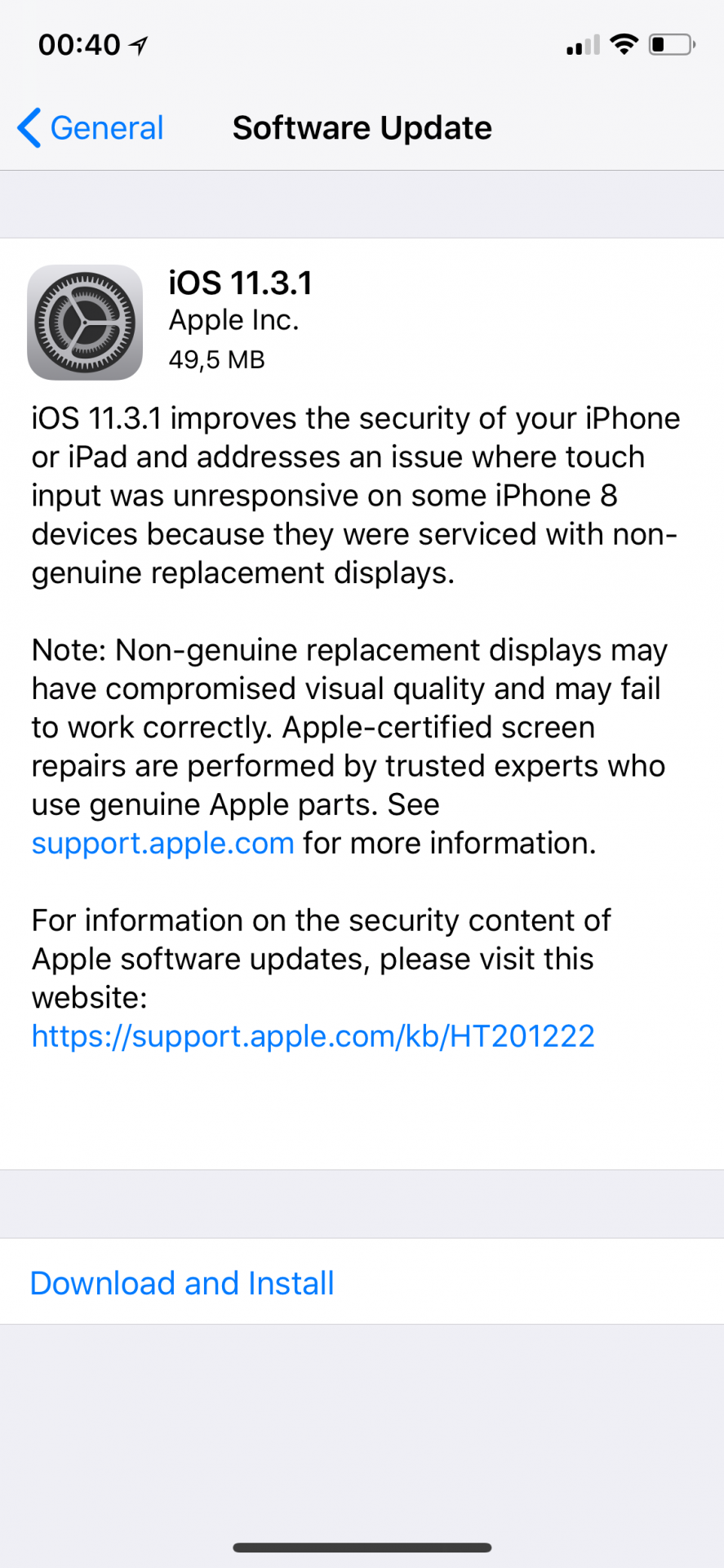 Apple iOS 11.3