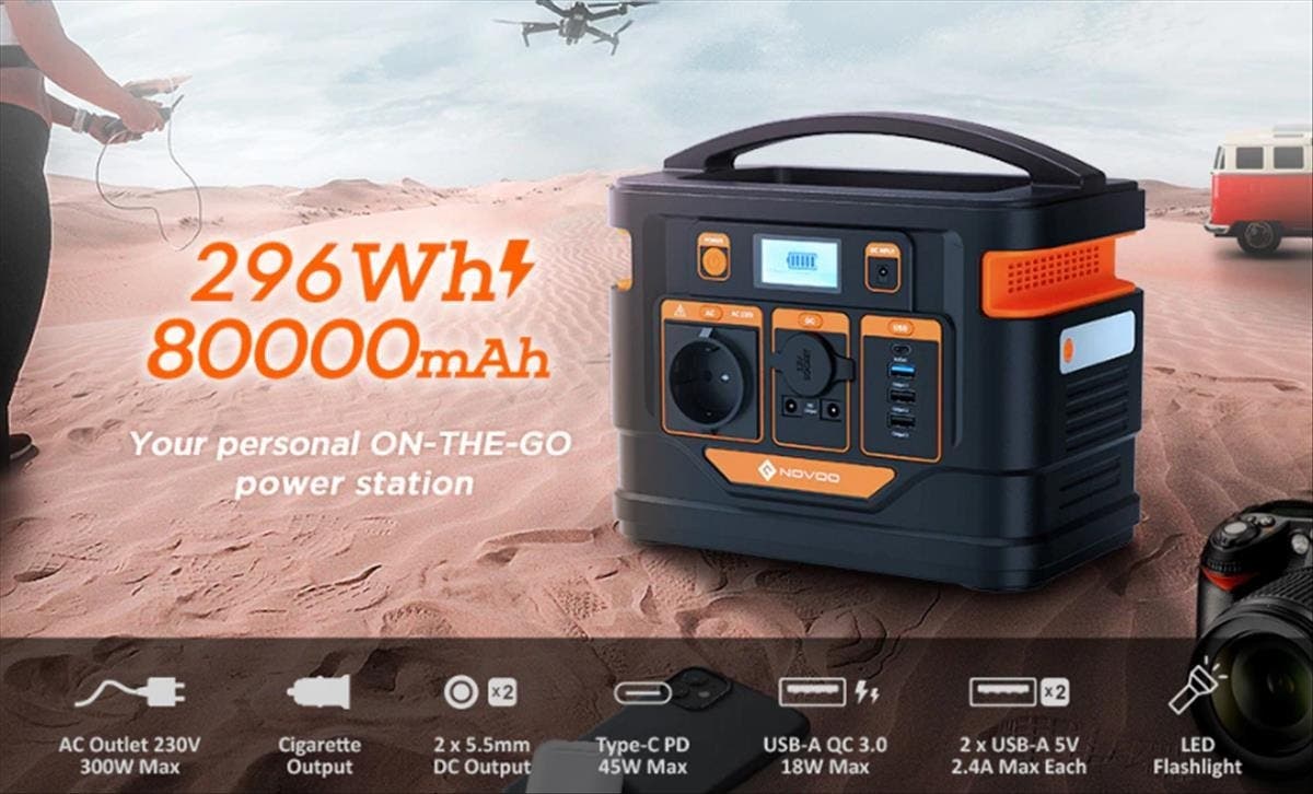 NOVOO 296Wh Portable Power Station